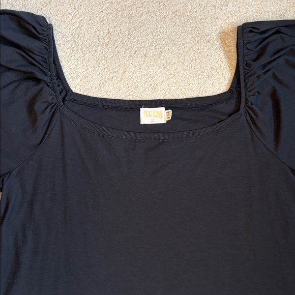 Nation LTD Jayden Flutter Sleeve Pima Cotton Blouse Tee Sz XXL - Picture 8 of 10